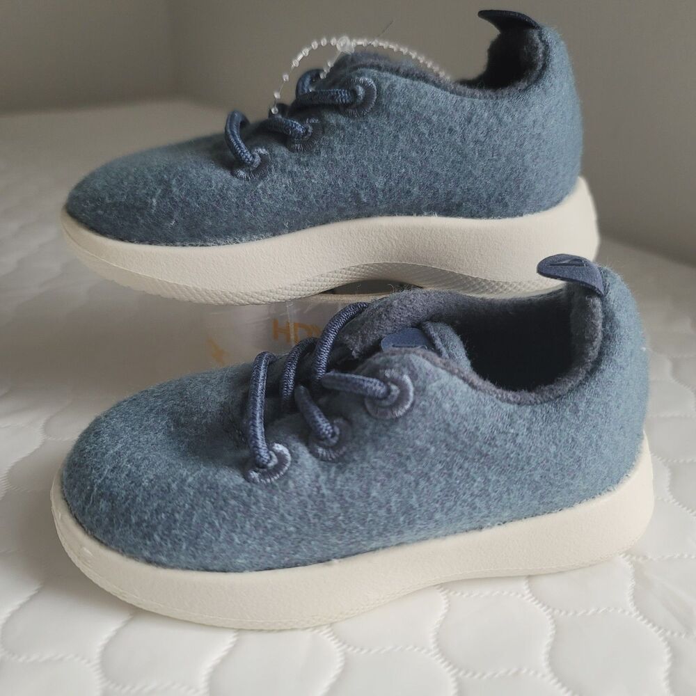 Allbirds Merino Wool Toddler Size 5 Lace Up Casual Sneakers Blue Shoes